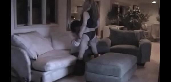 Hubby and wife fuck on ottoman